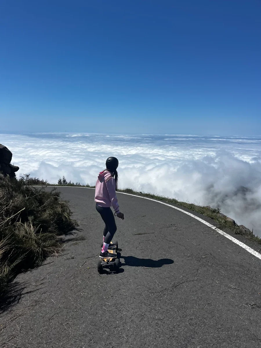 Electric longboard tour cruising through Funchal with Eboard Madeira